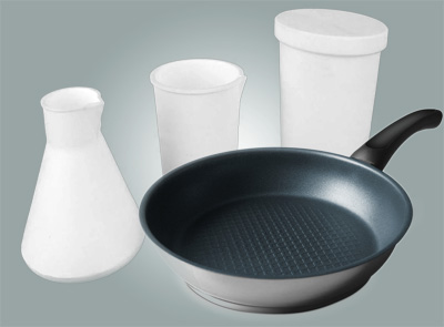 Посуда из фторопласта и напыление тефлона